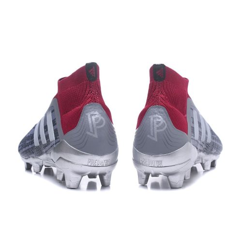 Pogba PP adidas Predator 18+ FG fodboldstøvler til børn - Grå Rød_5.jpg